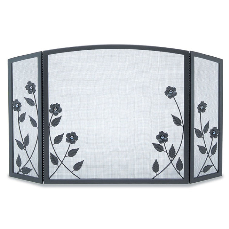 Pilgrim Hearth Floral 3 Panel Iron Fireplace Screen Wayfair Canada